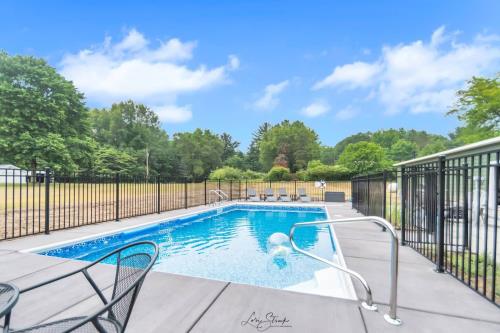 Modern Farm Home outdoor pool in Union Pier, MI.