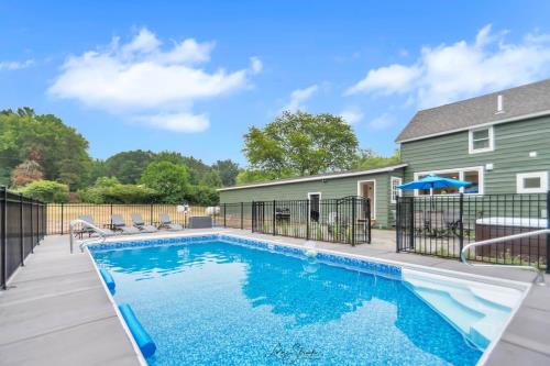 Modern Farm Home private pool in Union Pier, MI.